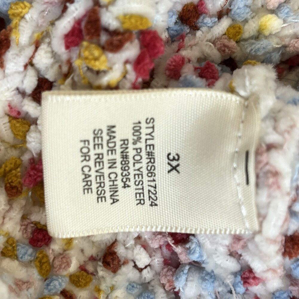 No Comment Womens Chenille Long Sleeve Multicolor Chunky Knit Sweater, Size 3XL - Picture 4 of 9